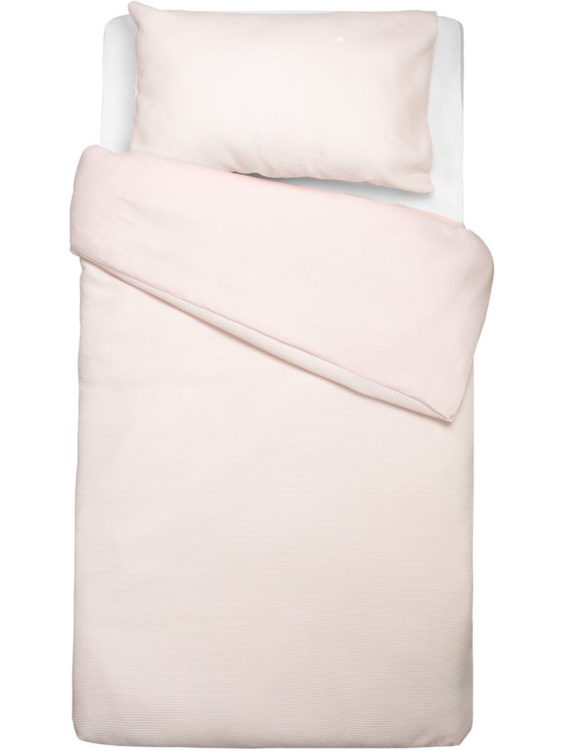 Sevira kids | parure de lit réversible gaze de coton & nid d'abeille Rose - Kiabi