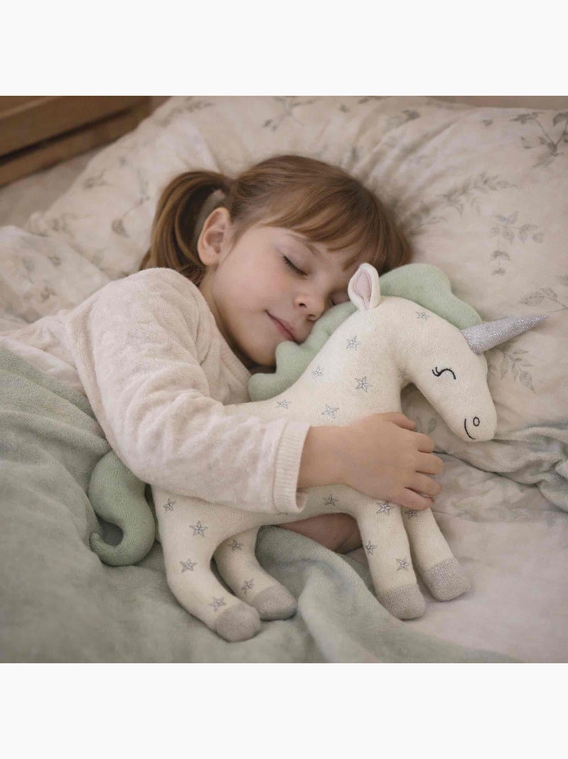 Sevira kids | peluche licorne en coton tricoté Ecru - Kiabi