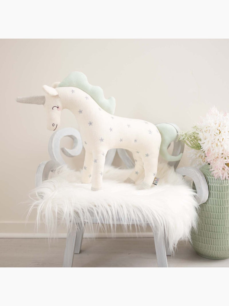 Sevira kids | peluche licorne en coton tricoté Ecru - Kiabi