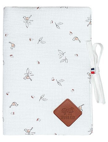 Sevira kids | protège carnet de santé bébé en gaze de coton melody