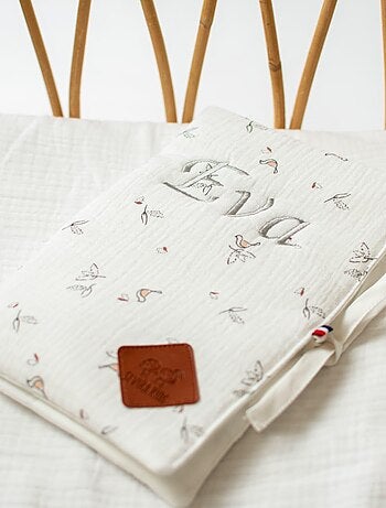 Sevira kids | protège carnet de santé bébé en gaze de coton melody