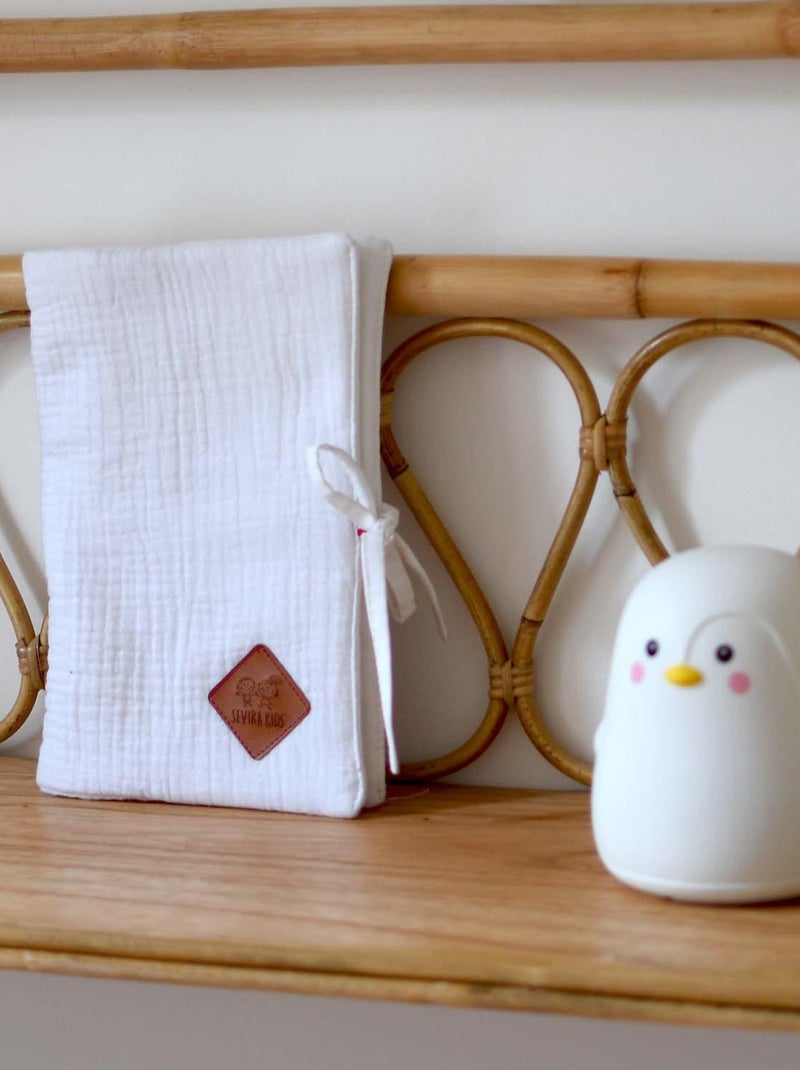 Sevira kids | protège carnet de santé en gaze de coton jeanne Gris - Kiabi