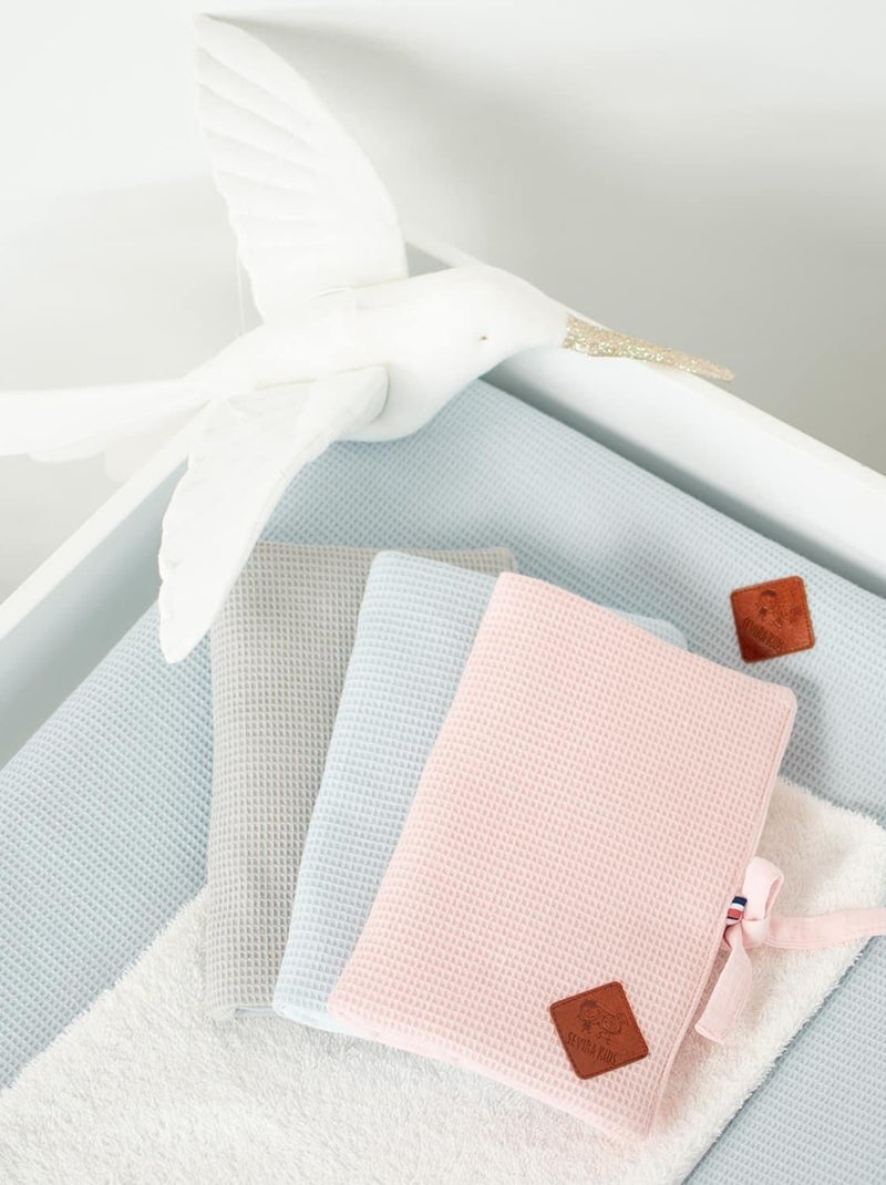 Sevira kids | protège carnet de santé en nid d'abeille Bleu - Kiabi