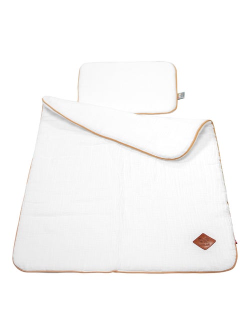 Sevira kids | set berceau couverture et coussin en gaze de coton jeanne - Kiabi