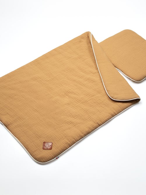 Sevira kids | set berceau couverture et coussin en gaze de coton jeanne - Kiabi