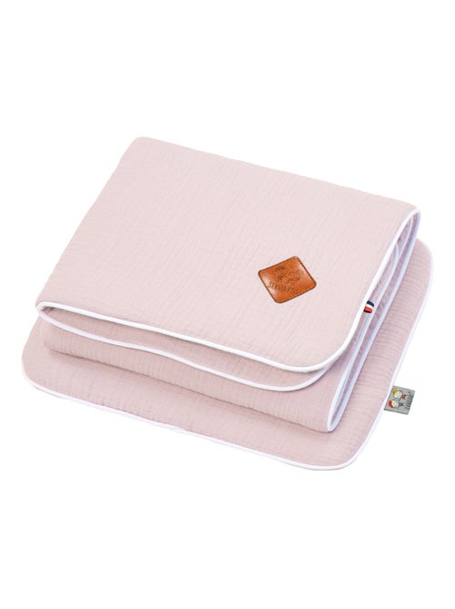 Sevira kids | set berceau couverture et coussin en gaze de coton jeanne - Kiabi
