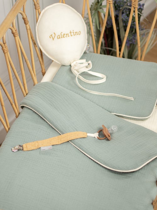Sevira kids | set berceau couverture et coussin en gaze de coton jeanne - Kiabi