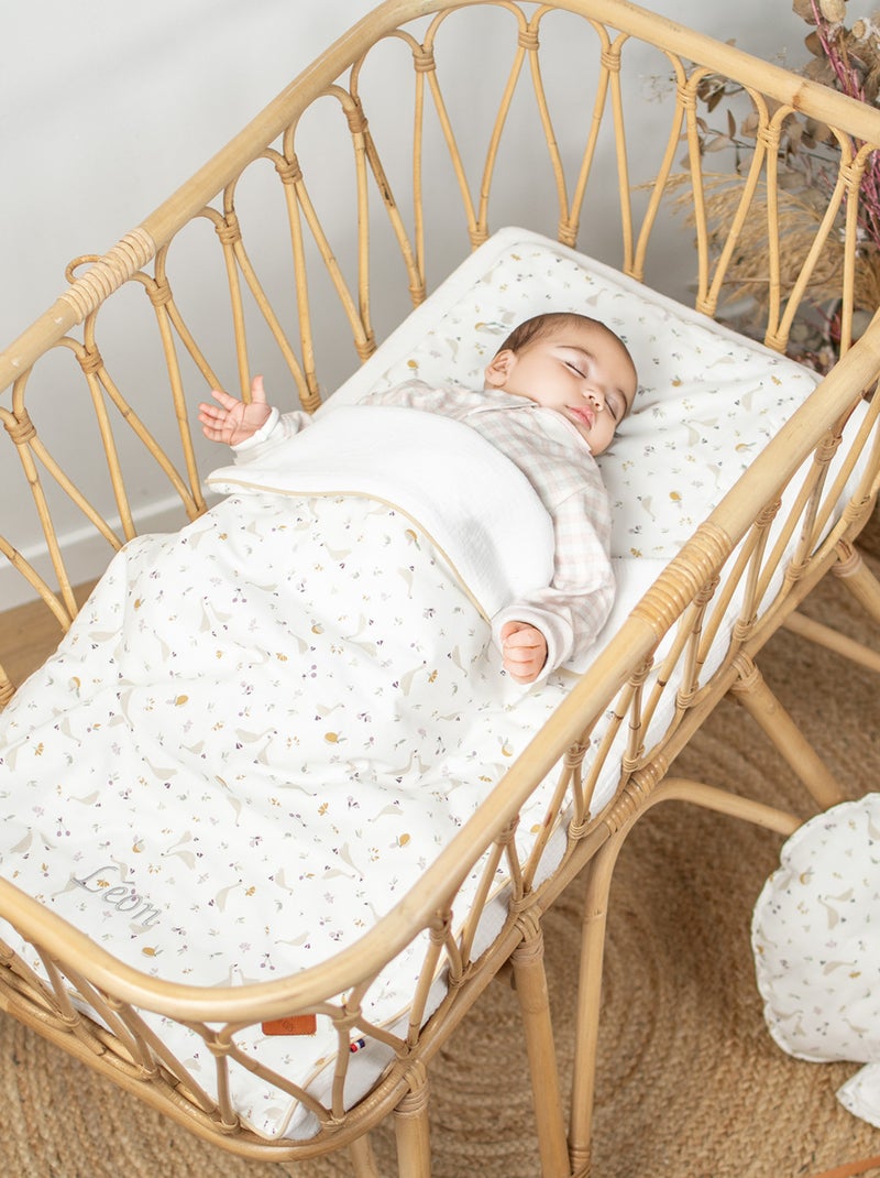 Sevira kids | set coussin et couverture pour berceau et couffin sidonia Blanc - Kiabi