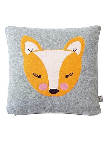 Sevira kids | taie de coussin en coton tricoté renard