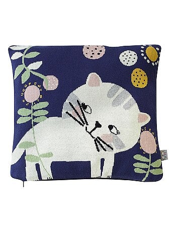 Sevira kids | taie de coussin en tricot de coton chaton