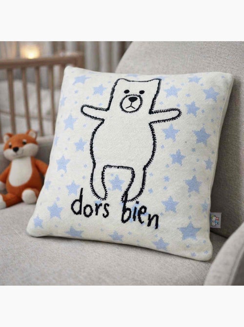 Sevira kids | taie de coussin enfant  tricoté ourson - Kiabi