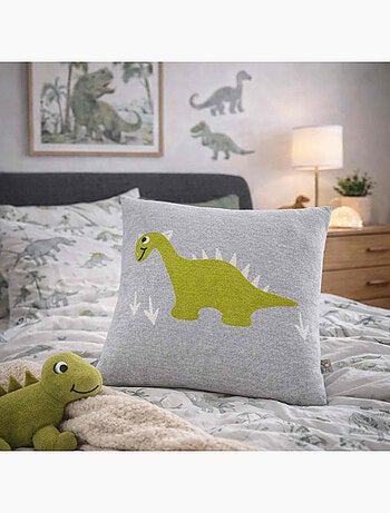 Sevira kids | taie de coussin tricoté dino