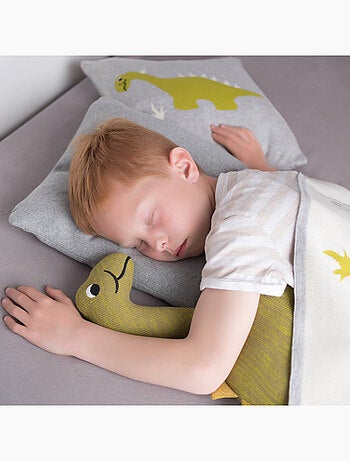 Sevira kids | taie de coussin tricoté dino