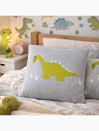 Sevira kids | taie de coussin tricoté dino