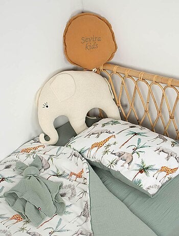 Sevira kids | taie d'oreiller en coton réversible safari