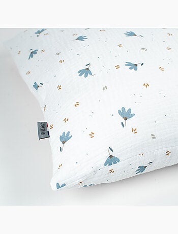 Sevira kids | taie d'oreiller en gaze de coton bleuet