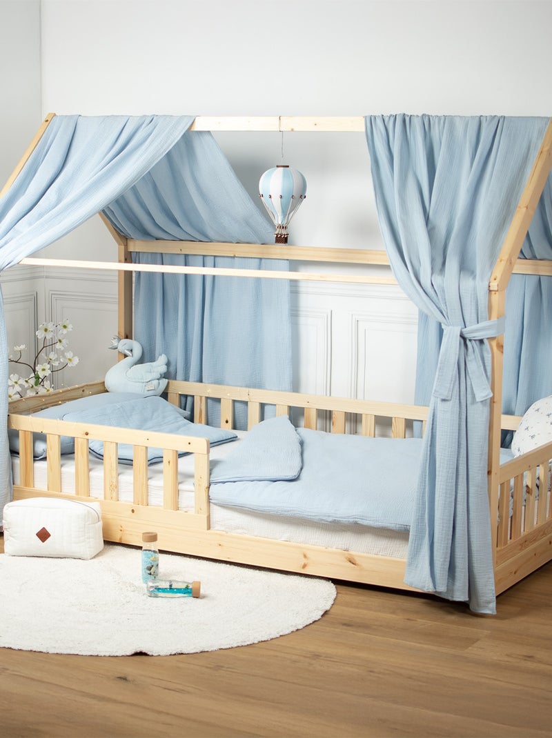 Sevira kids | taie d'oreiller en gaze de coton jeanne Bleu - Kiabi