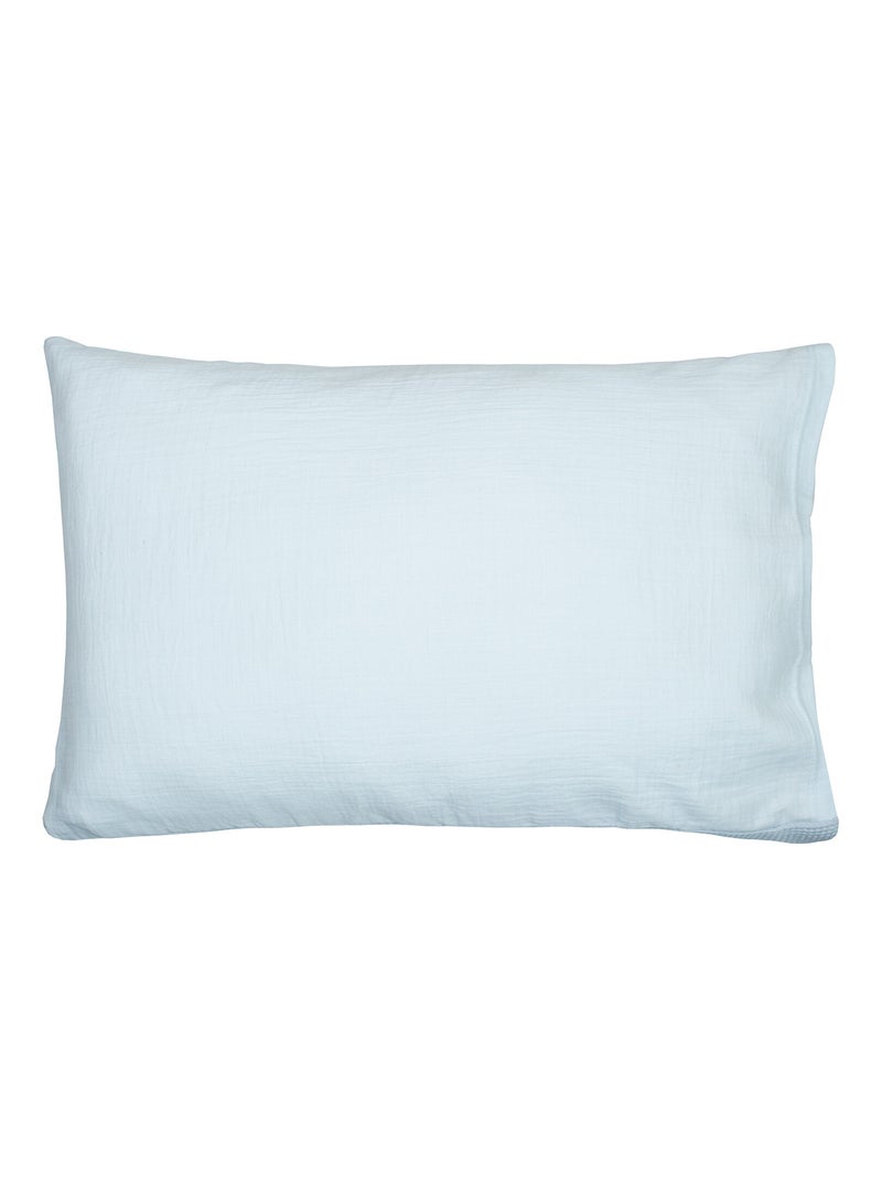 Sevira kids | taie d'oreiller unie en coton nid d'abeille Bleu - Kiabi