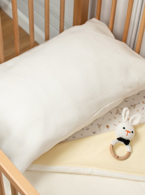 Sevira kids | taie d'oreiller unie en coton nid d'abeille - Kiabi