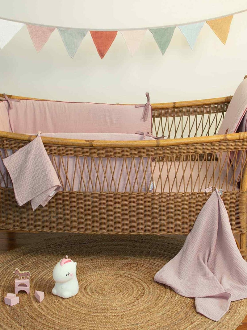 Sevira kids | tour de lit universel en gaze de coton jeanne Bleu - Kiabi