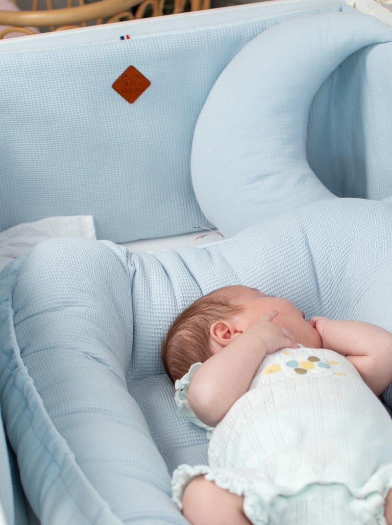 Sevira kids | tour de lit universel en gaze de coton nid d'abeille Bleu - Kiabi