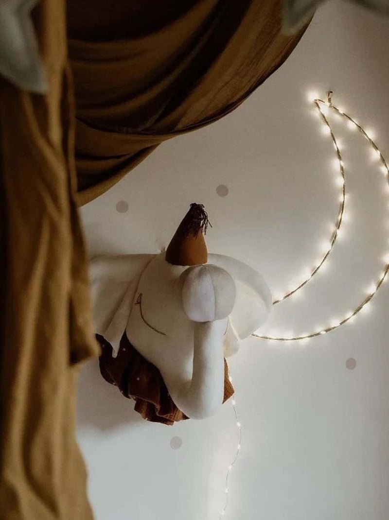 Sevira kids | trophée mural éléphant en lin – décoration chambre bébé enfant Ecru - Kiabi
