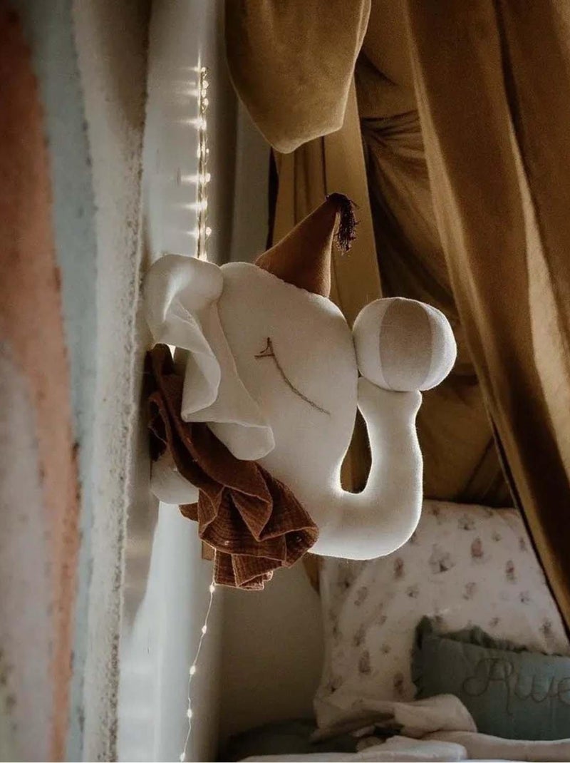 Sevira kids | trophée mural éléphant en lin – décoration chambre bébé enfant Ecru - Kiabi