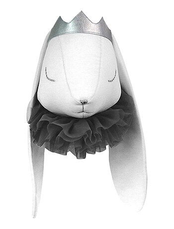 Sevira kids | trophée mural lapin prince en velours – décoration chambre bébé enfant