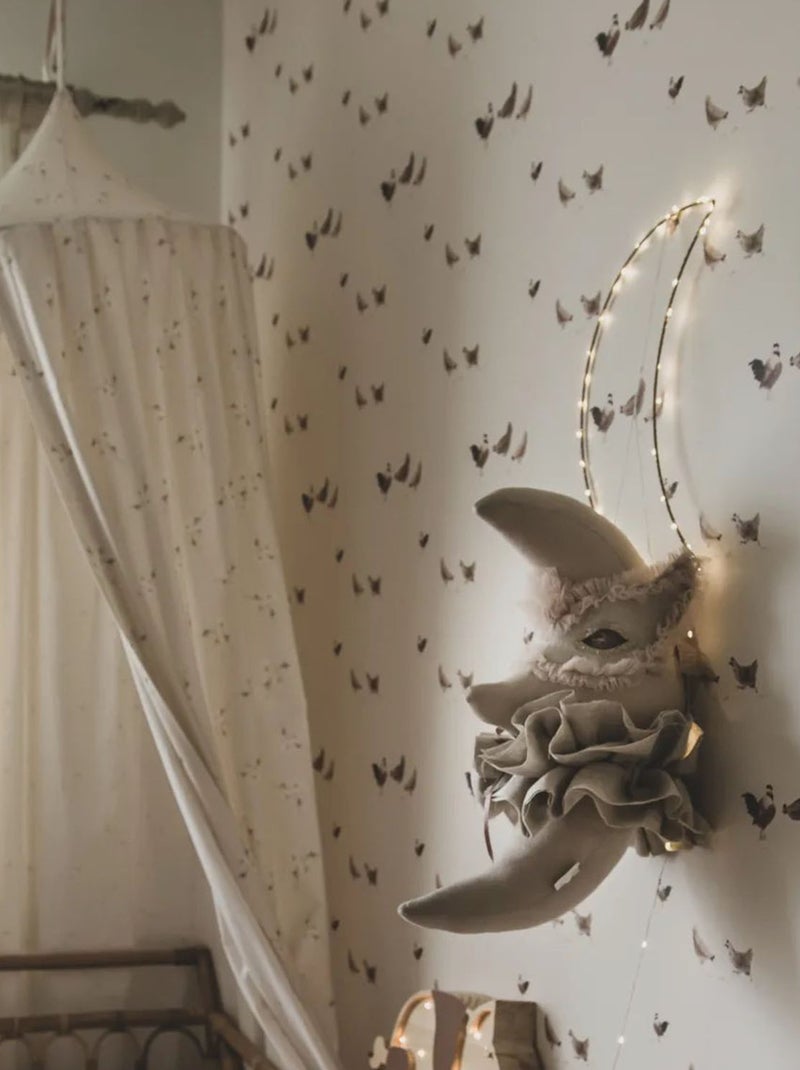 Sevira kids | trophée mural lune venise en lin – décoration chambre bébé enfant Beige - Kiabi