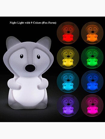 Sevira kids | veilleuse lumineuse avec télécommande renard