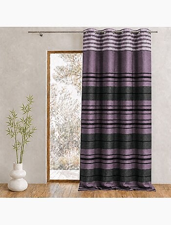 Shantung gestreept chenille gordijn