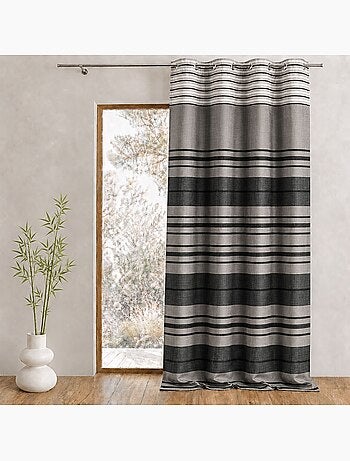 Shantung gestreept chenille gordijn