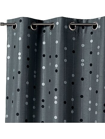 Shantunggordijn met ingeweven bolletjesmotief