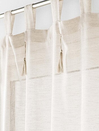 Sheer met linneneffect en kwastjes