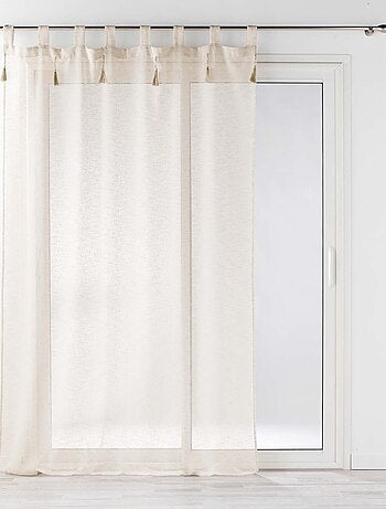 Sheer met linneneffect en kwastjes