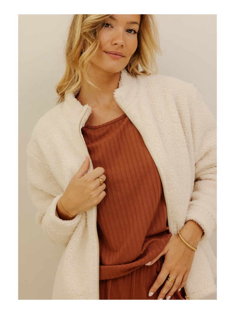 Sherpa-jas clarissa Beige - Kiabi