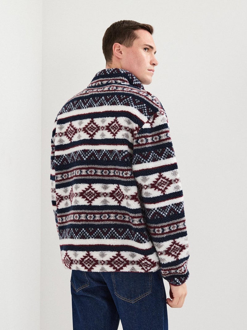 Sherpa-trui met rits, MO Fashion Rood - Kiabi