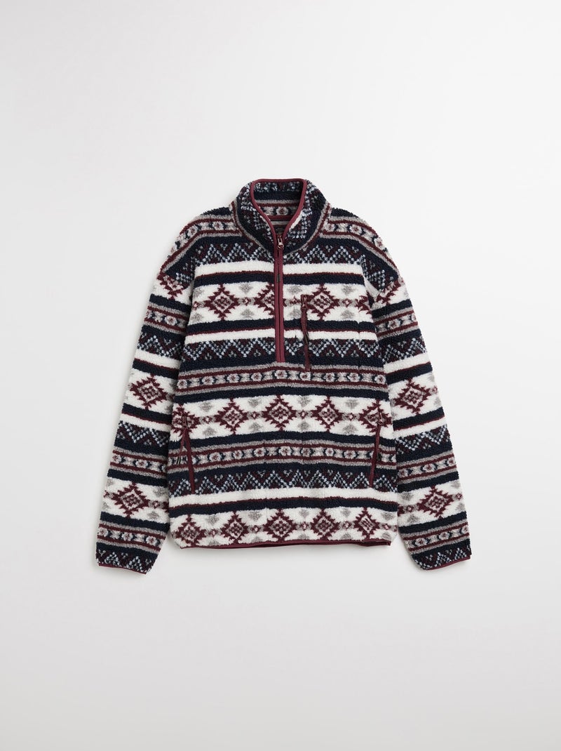 Sherpa-trui met rits, MO Fashion Rood - Kiabi