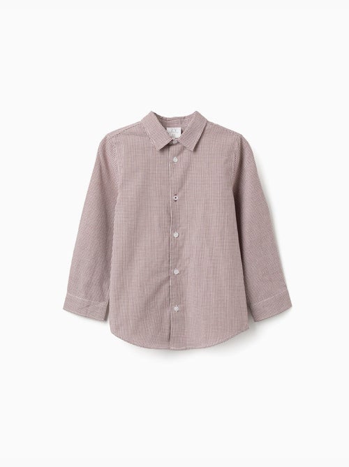 Shirt met lange mouwen en gingham-patroon - Kiabi Shirt met lange mouwen en gingham-patroon - Kiabi