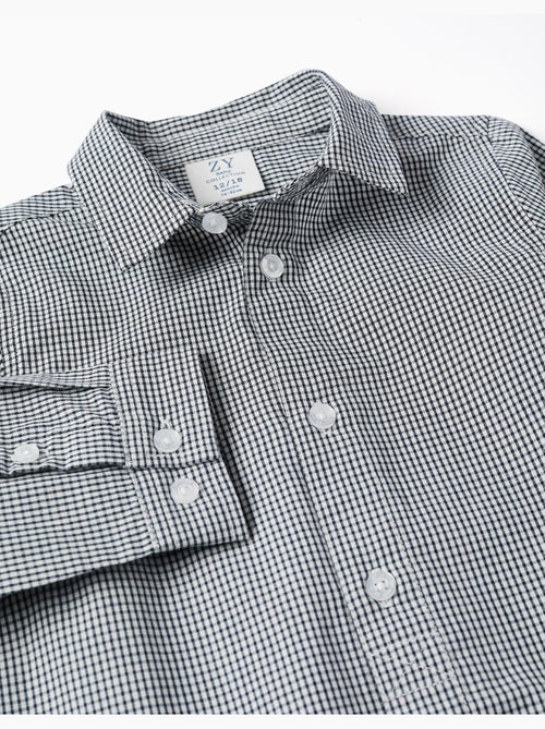 Shirt met lange mouwen en gingham-patroon - Kiabi