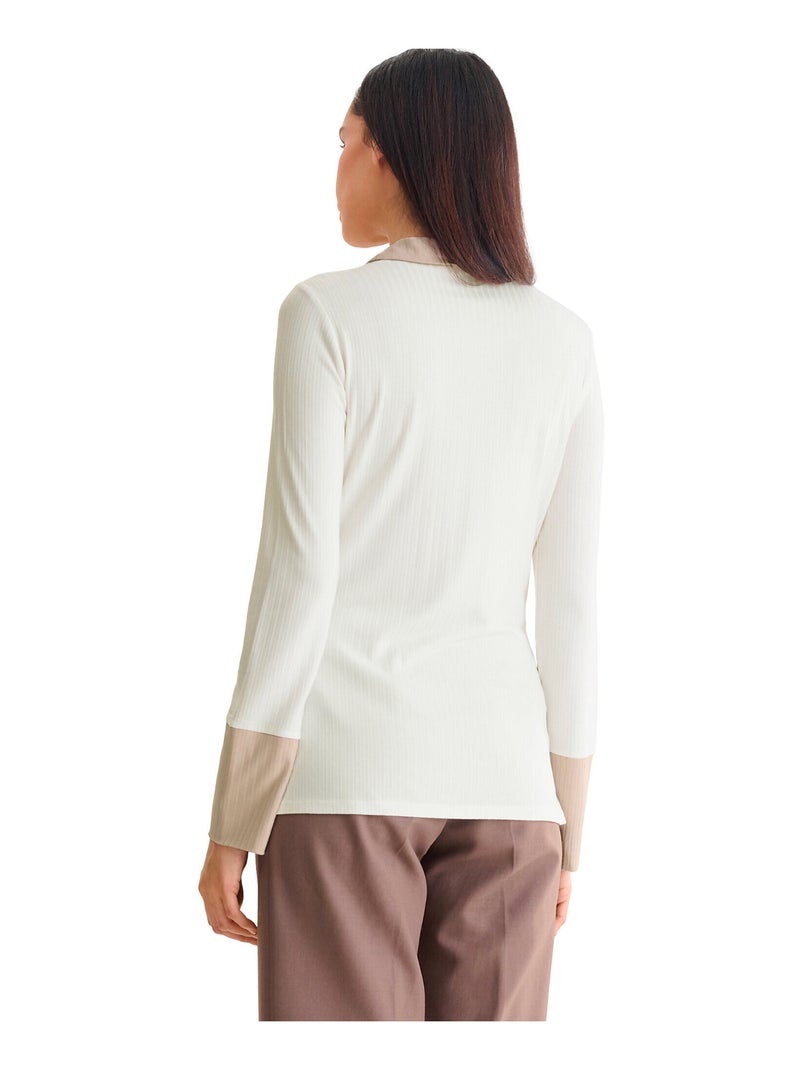 Shirt met lange mouwen remi Ecru - Kiabi