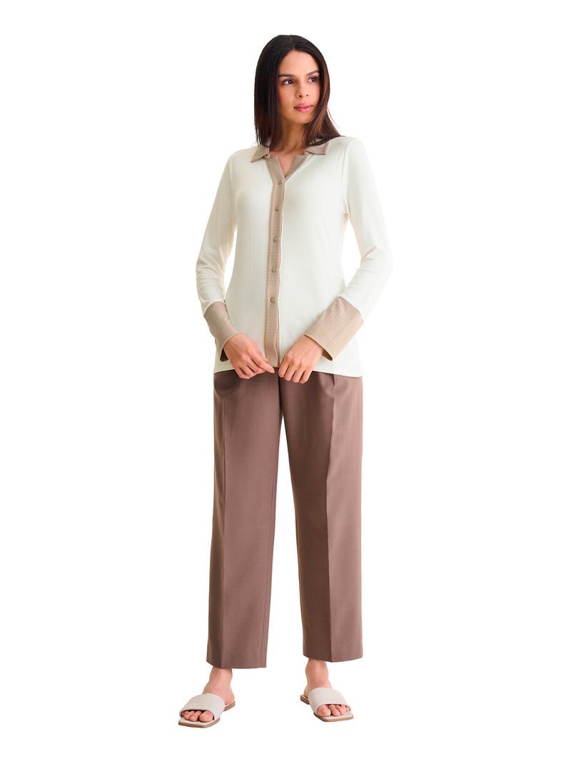 Shirt met lange mouwen remi Ecru - Kiabi