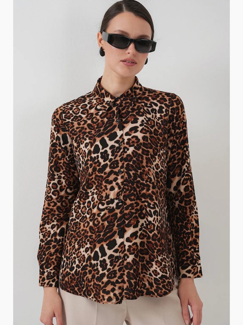 Shirt met print en lange mouwen bdart Bruin - Kiabi