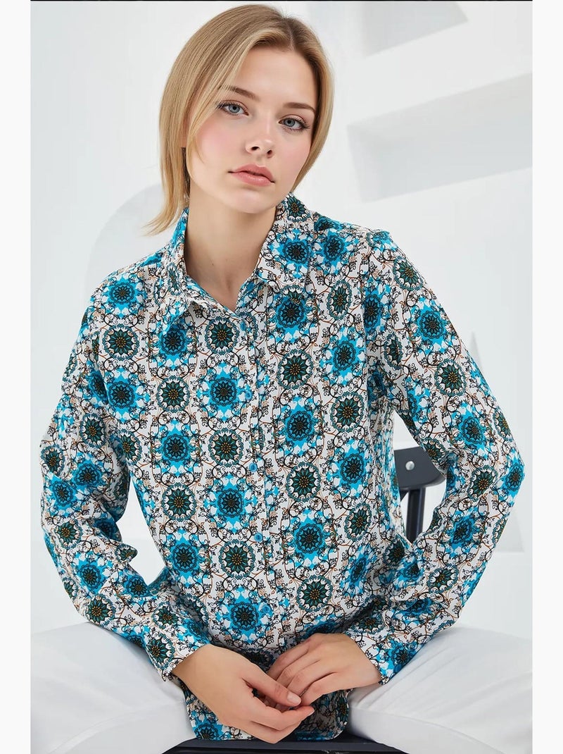 Shirt met print en lange mouwen bdart Hemelsblauw - Kiabi