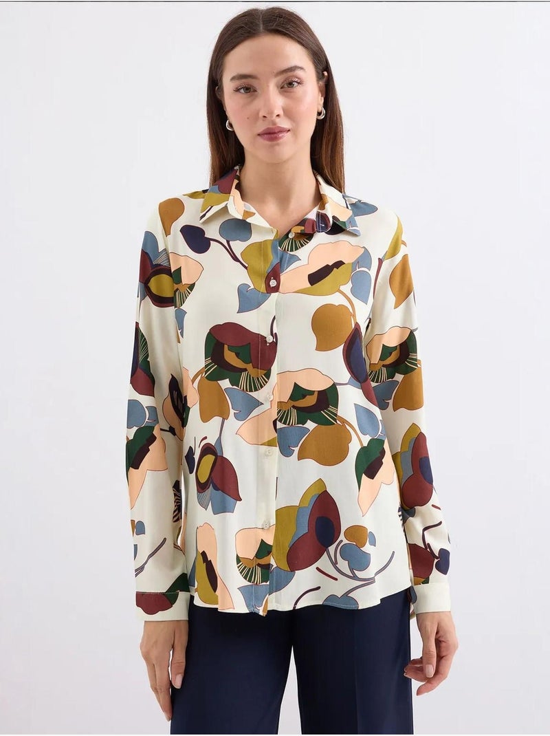 Shirt met print en lange mouwen bdart Ivoor - Kiabi