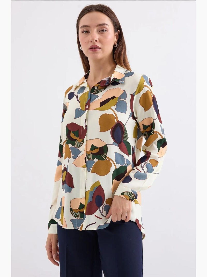 Shirt met print en lange mouwen bdart Ivoor - Kiabi