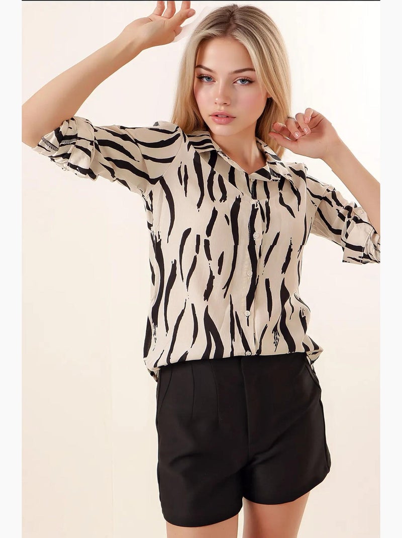 Shirt met print en lange mouwen bdart Natuurlijk beige - Kiabi