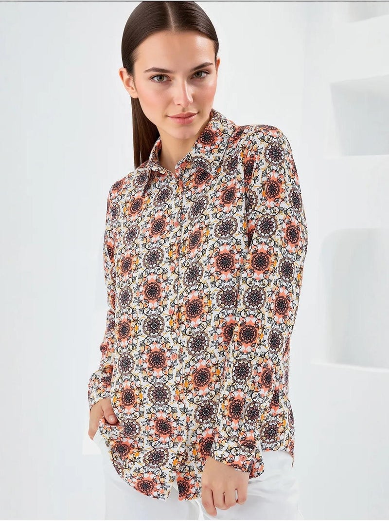 Shirt met print en lange mouwen bdart Oranje - Kiabi