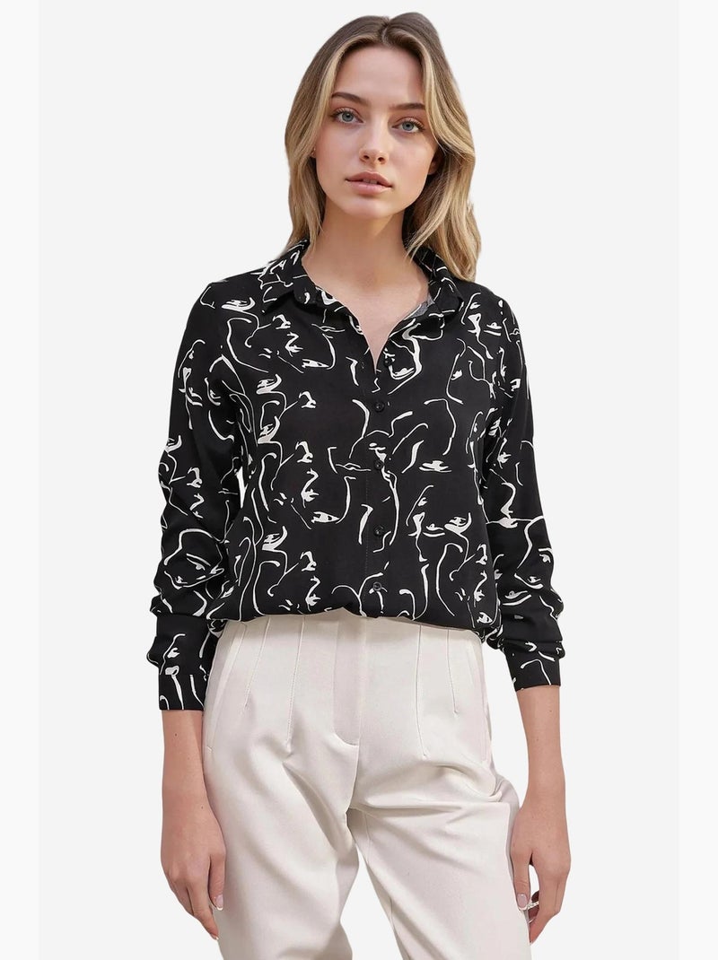 Shirt met print en lange mouwen bdart Zwart - Kiabi