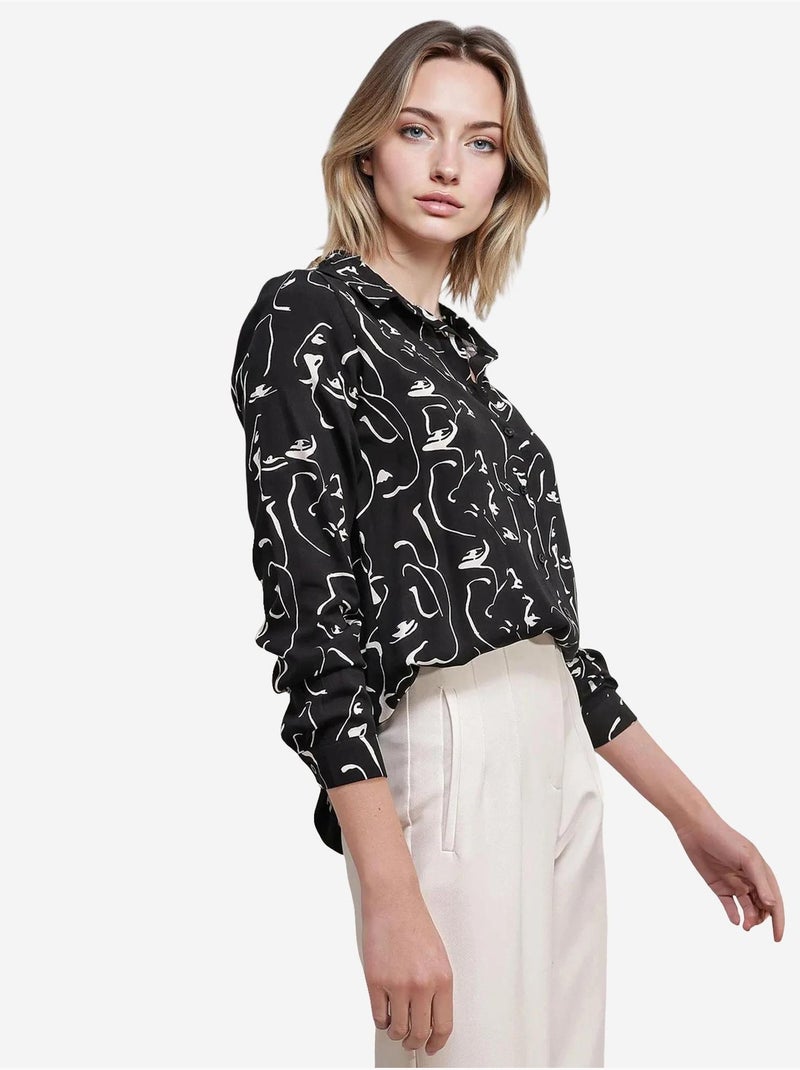 Shirt met print en lange mouwen bdart Zwart - Kiabi